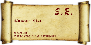 Sándor Ria névjegykártya
